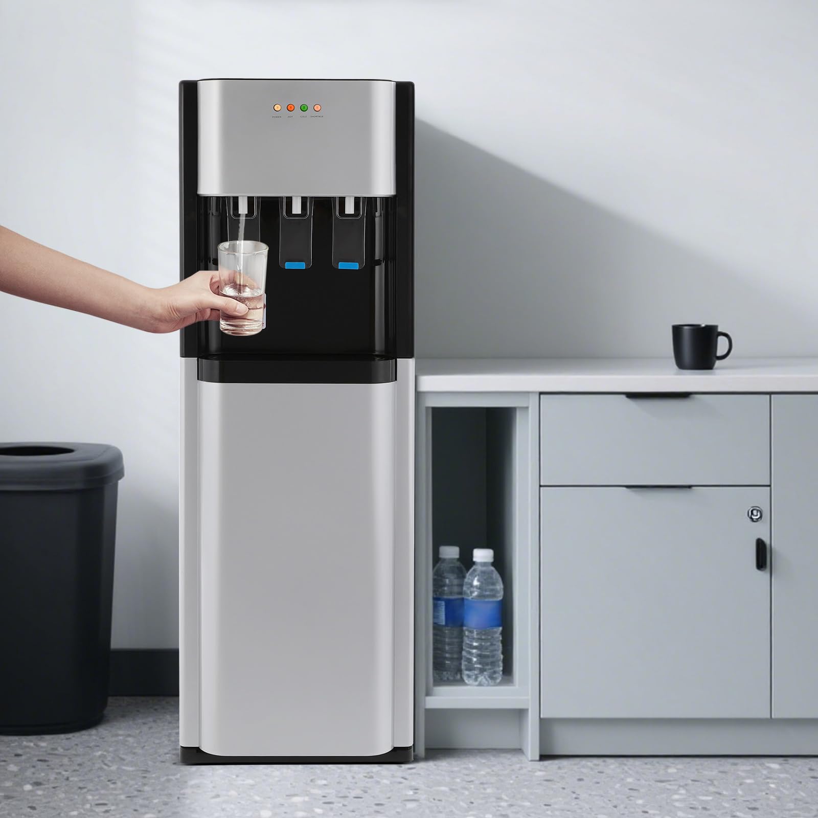 Wasserspender Bodenstehender Wasserspender Kalt Heiß Doppelfunktion 450W für Hause Büro Schlafzimmer Wohnzimmer