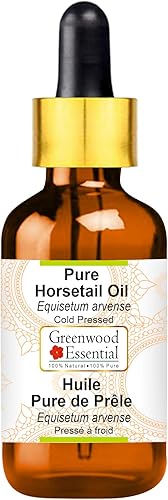 Greenwood Essential Aceite de cola de caballo puro (Equisetum arvense) con cuentagotas de vidrio prensado en frío 1.7 fl oz (1.69 oz)