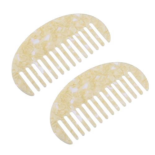 VOCOSTE Peine para el cabello con dientes anchos, antiestático, para cabello grueso, rizado, cuidado del cabello, peine desenredante, para blanco