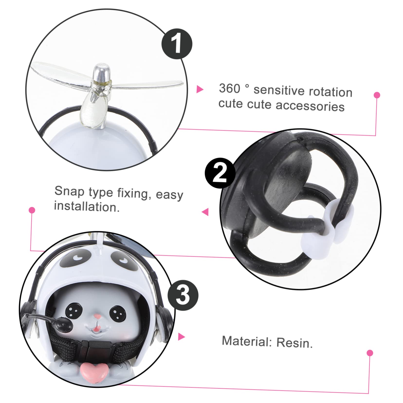 Abaodam Motorradhelm Krone 3st Puppenschmuck Autoschmuck Katze-armaturenbrett-Dekorationen Katze Mit Helm Fahrradklingel Für Armaturenbrett Dekorationen -zubehör Kind Harz Weiß Katzenecke Ente