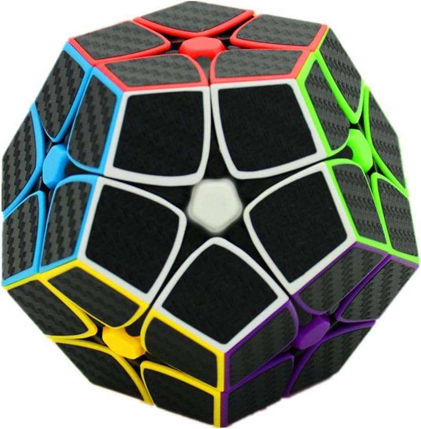 CuberSpeed Phantom Carbon Fiber Sticker 2x2 Kilominx stickerless Magic Cube Kilominx 2x2 with Black Sticker Speed Cube