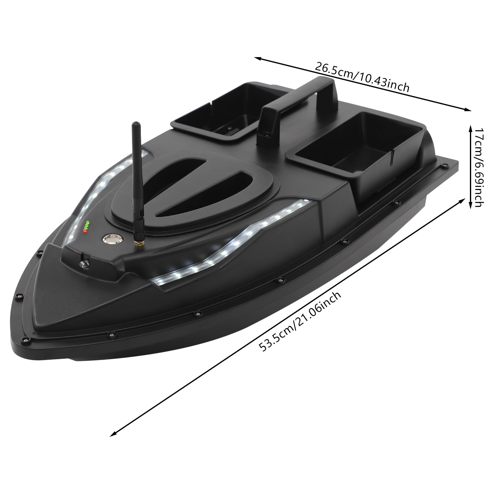 Fishing Bait Boat,Double Bait Hooper Bait Boat with Electromagnetic Adsorption Baiting Switch Three-Blade Propeller,Bait Boat for Fishing with Remote Control for Baiting & Hook Delivery