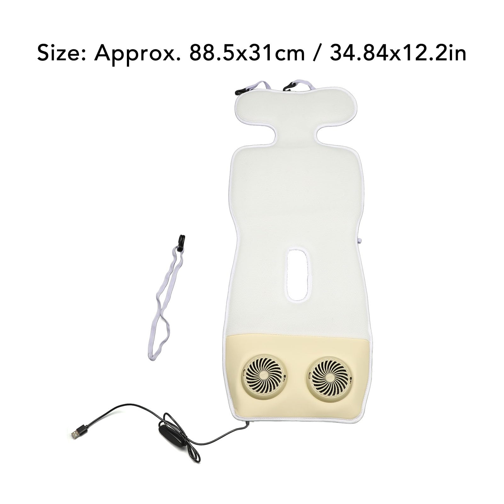 Naroote Cuscino Refrigerante per Passeggino con Doppia Ventola per Sedile Ventilato Estivo, Tappetino per Carrozzina Alimentato Tramite USB per Seggiolino Auto, Cuscino Refrigerante con 3 velocità