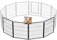 Vista 15 de FXW Rollick Unleashed corralito para perros en interiores, patio, campamento de casas rodantes, 40 pulgadas, 8 paneles para perros medianos y Blanco