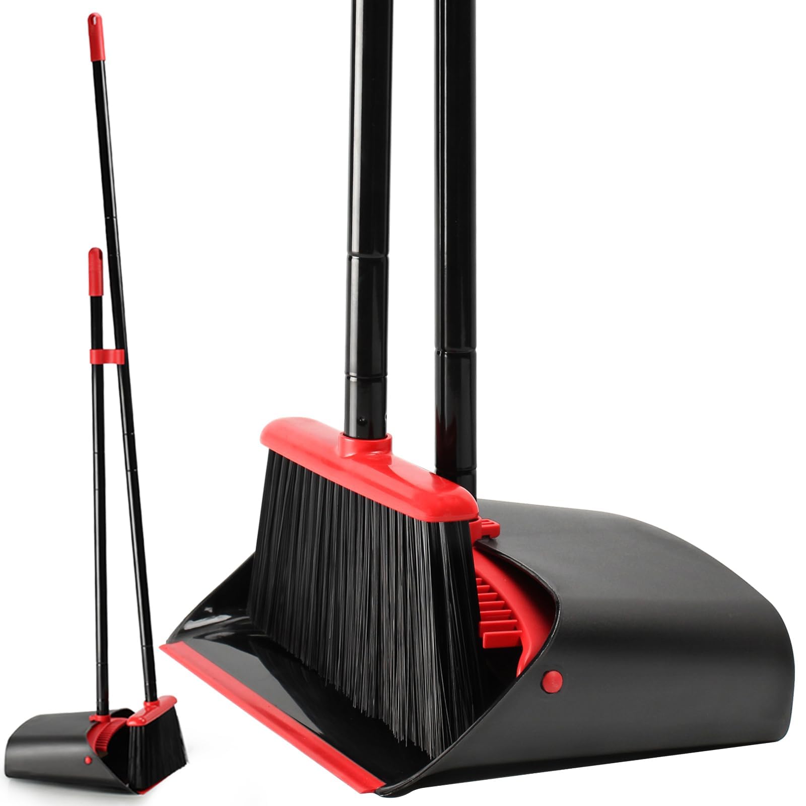 TreeLen Zestaw Broom and Dustpan for Home, Upright Broom and Dustpan Combo Sweep Set..