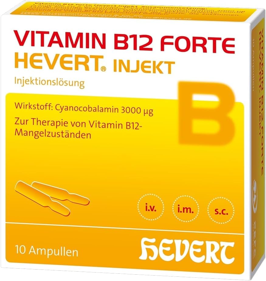 Vitamin B12 Forte Hevert Injekt for Vitamin B12 Deficiency Pack of 10 Ampoules