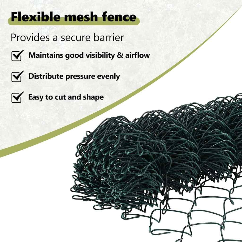 vidaXL Recinzione a maglie con base in cemento 25 x 0,4 m Verde Rete