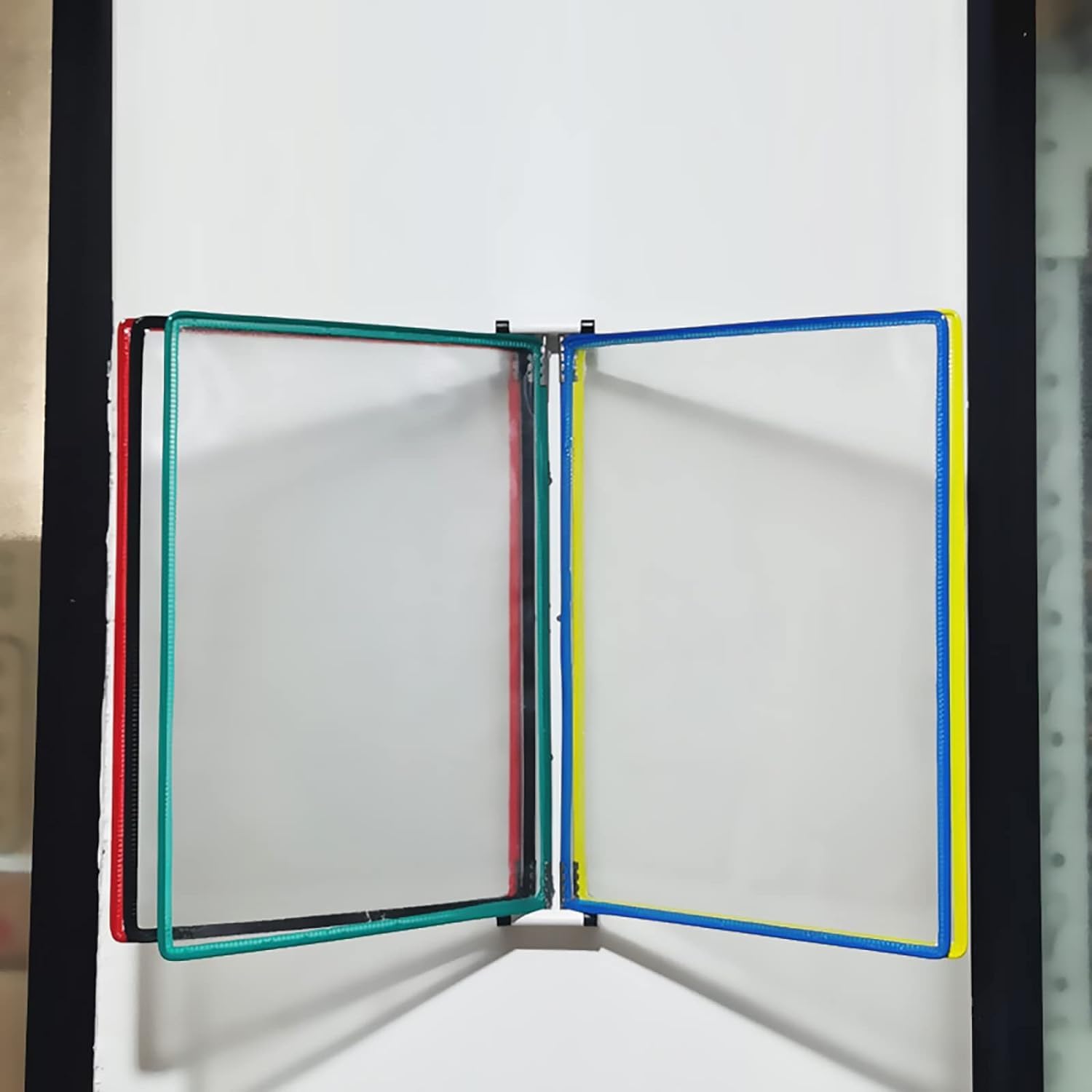 Sistema de Referencia de Pared, Soporte para rotafolios, Soporte magnético para Documentos tamaño Carta A4, archivador de Pared, 33 x 23 x 34 cm