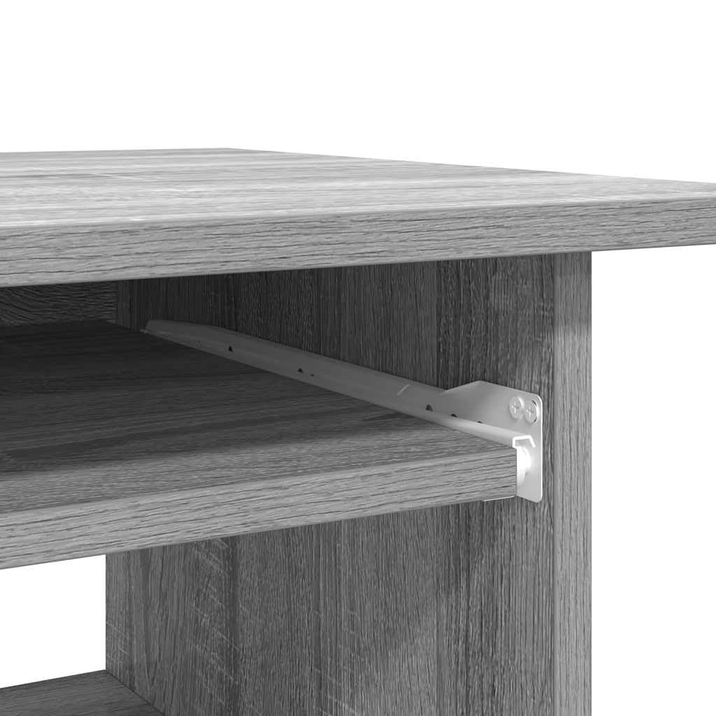vidaXL Bureau Table d'Ordinateur Table de Travail Bureau d'Étude Meuble de Rangement Intérieur Sonoma Gris 80x45x74 cm Bois d'Ingénierie