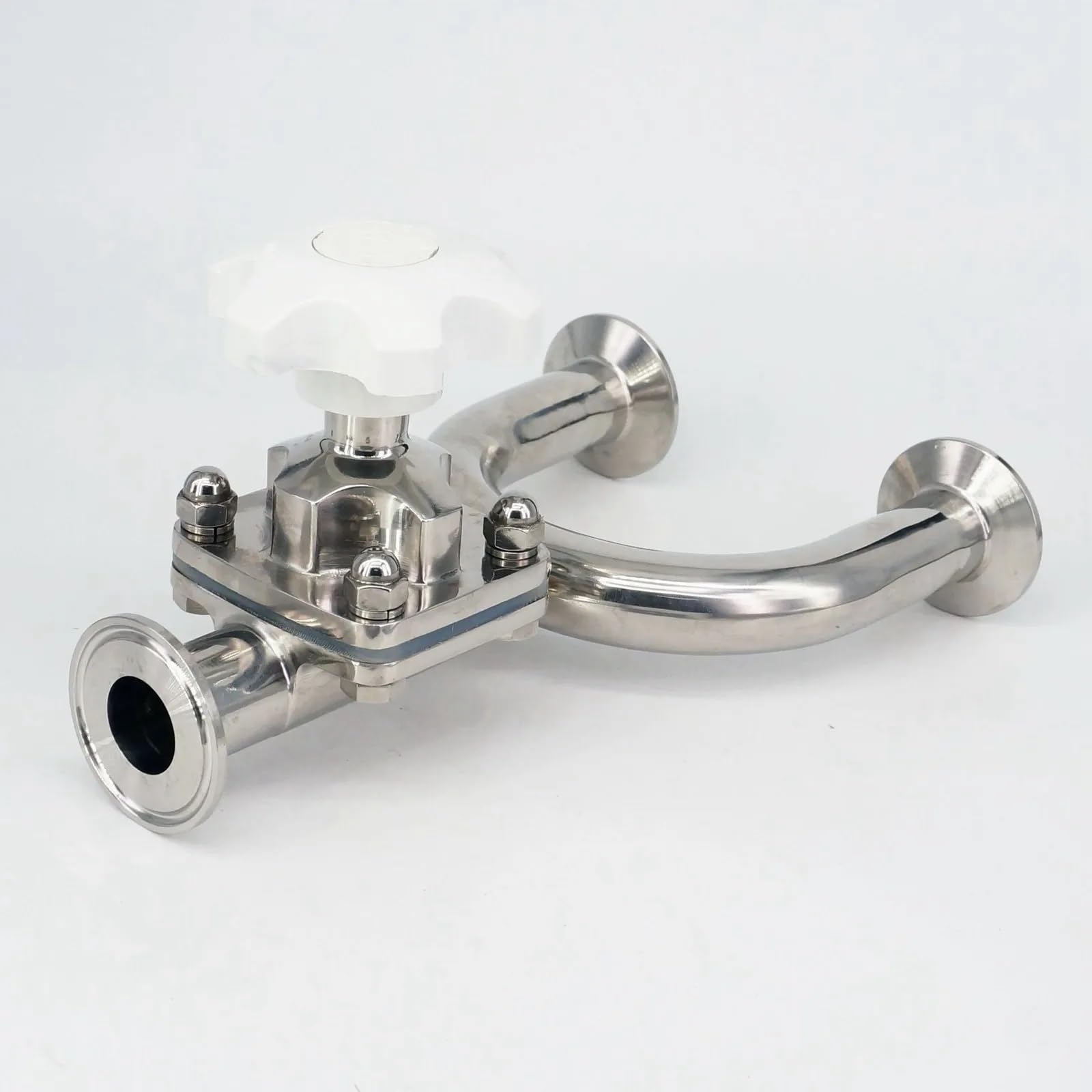 Vanne à membrane 316L type U triple pince : fin des résidus de fluide