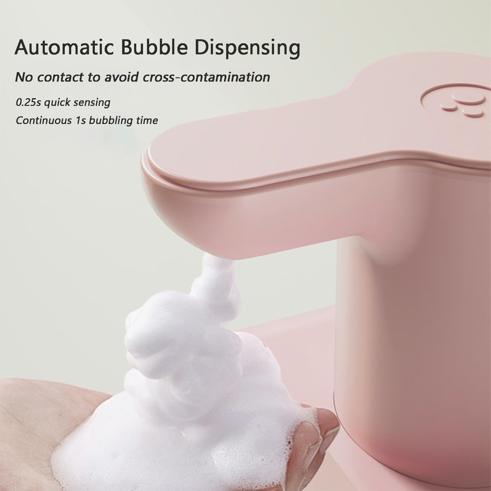 Dispenser Automatico di Sapone con Sensore, Dispenser di Sapone Schiumogeno Touchless per Bambini, Illuminazione Soffusa e Calda Macchina per Lavaggio a Mano Impermeabile(Rosa)