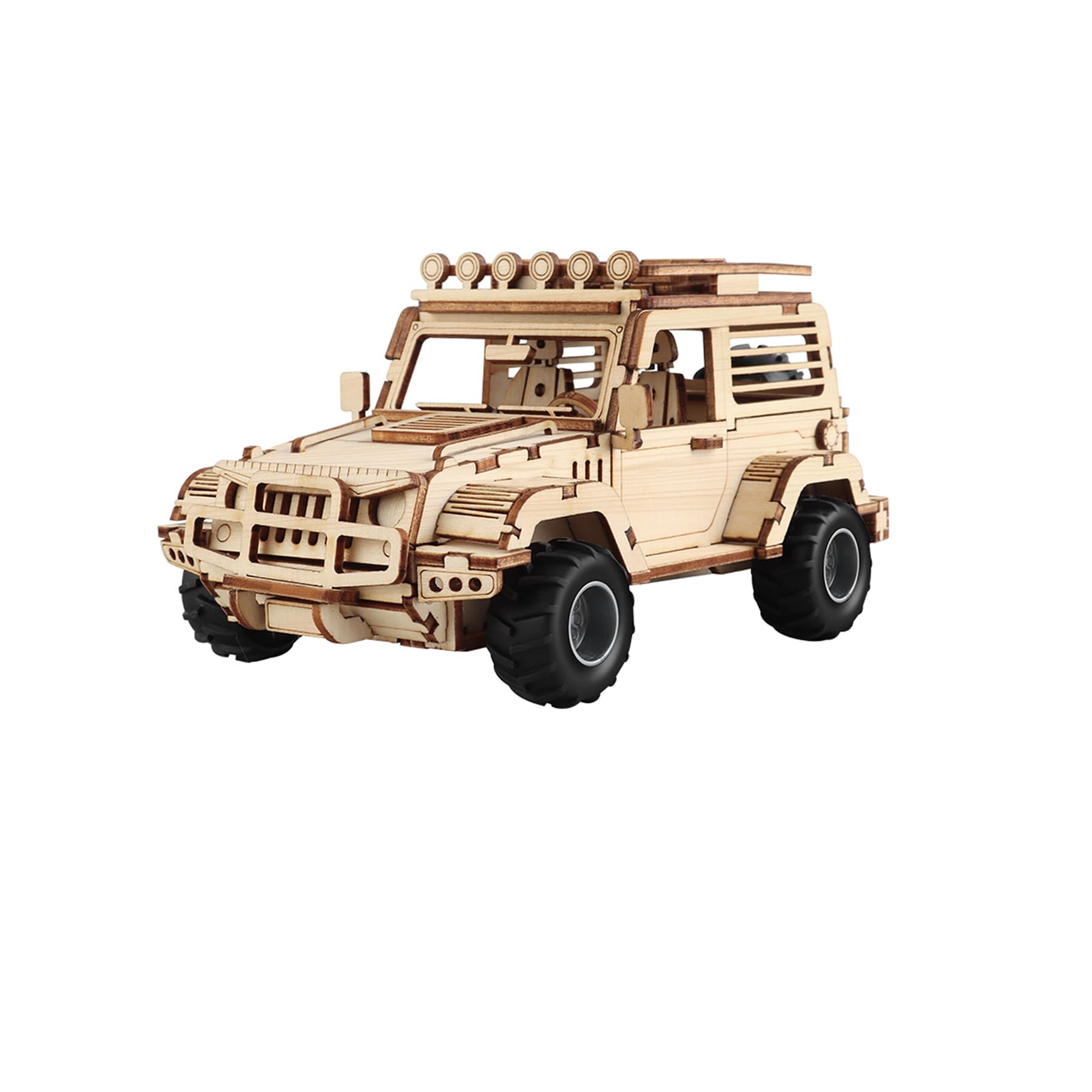 Holz-Modellbausatz LKW Mit Plane - 3D Puzzle Mit Getriebemechanik