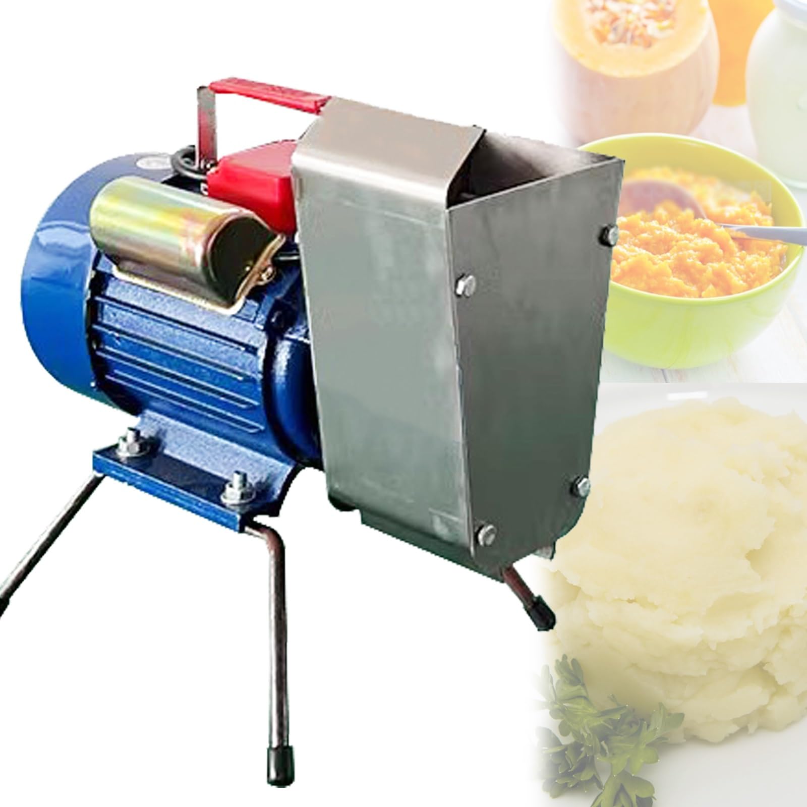 Machacador de Patatas eléctrico y Prensa de Alimentos de Alta Resistencia para sopas, Alimentos para bebés, Batidos, machacador de Patatas de Acero Inoxidable, Herramienta de Cocina