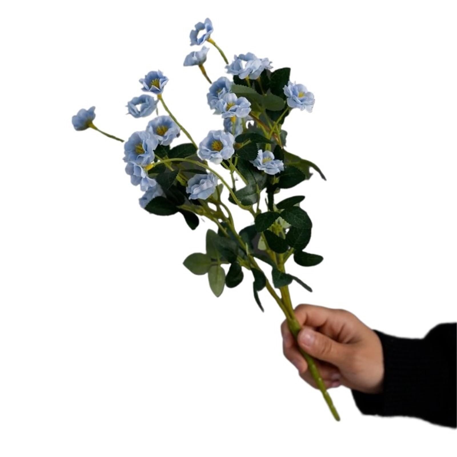 LuoAXINN Artificial Flower Branches Artificial Flower Simulation Small Rose Fake For Wedding Bouquet Home Party Decoration(Blue)