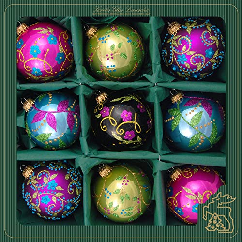 Christbaumschmuck Nähmaschine Aus Glas - 9cm Weihnachtskugel Mit Glitzer