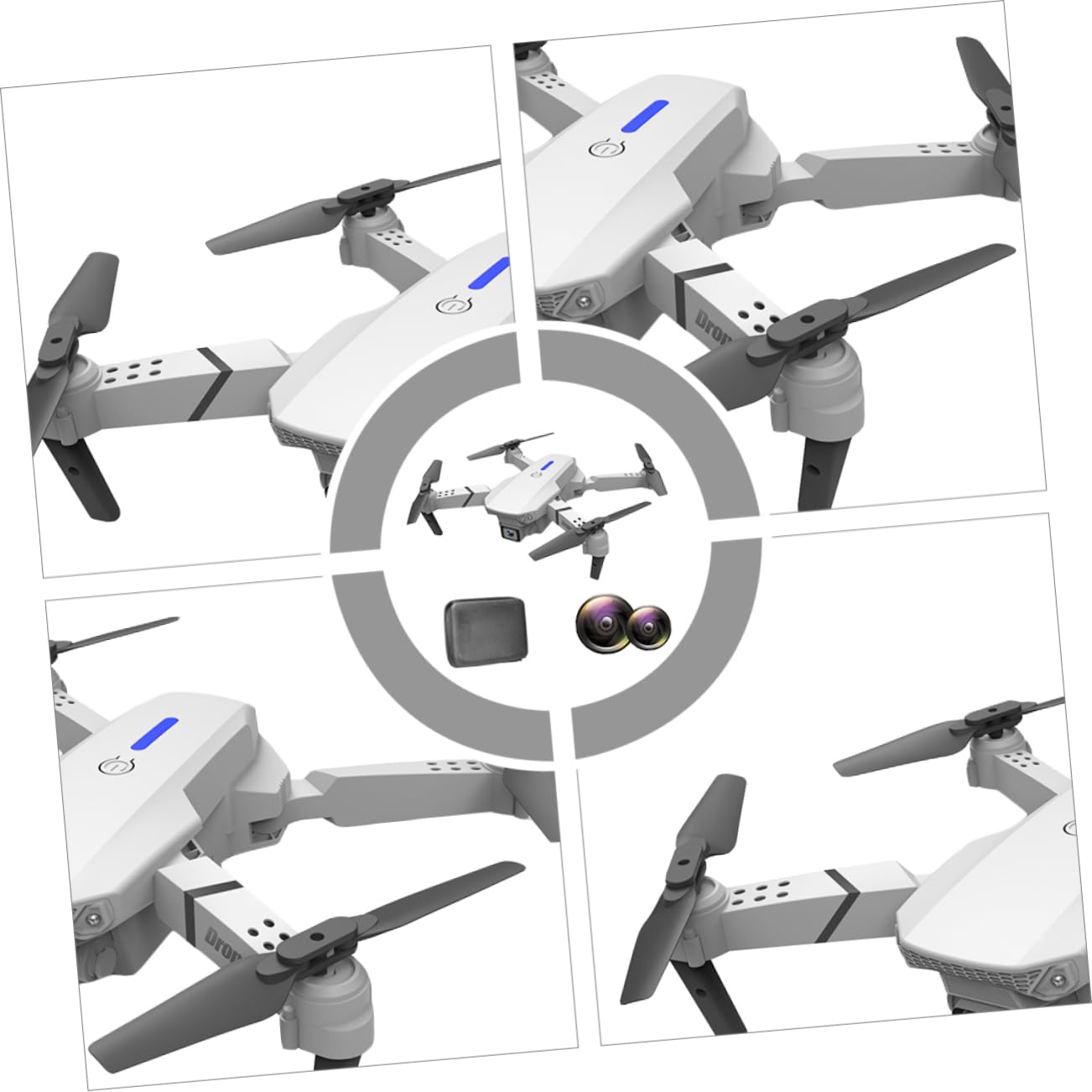 E525 z Dwoma Obiektywami Do Zdjęć Lotniczych 4k w Ultrawysokiej Rozdzielczości Zdalnie Sterowany Dron Składany Dron Torebka Do Przechowywania 4 Tys Zdalnie Sterowany Samolot Biały