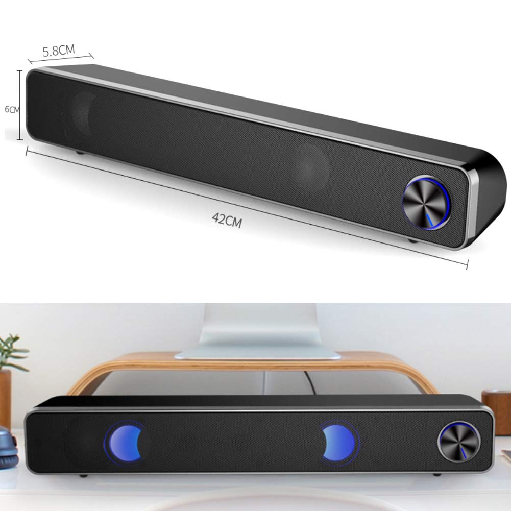 Soundbar per TV Mini Altoparlante Bluetooth Senza Fili Suono 12w Alimentato Tramite USB Design Robusto Potente Suono Cristallino Leggero e Robusto,Bianca The New