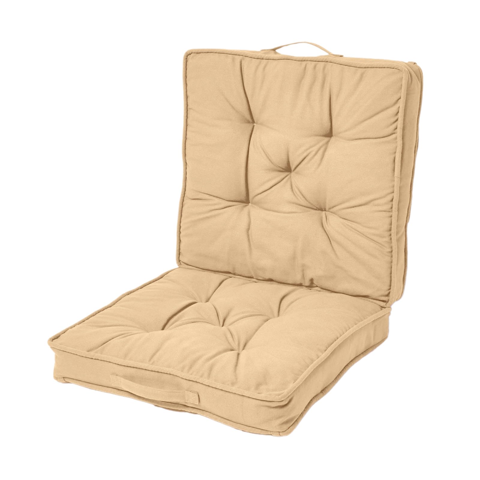 Homescapes Taupe Cotton Travel Support Booster Cushion In | Size: 50Cm X 50Cm