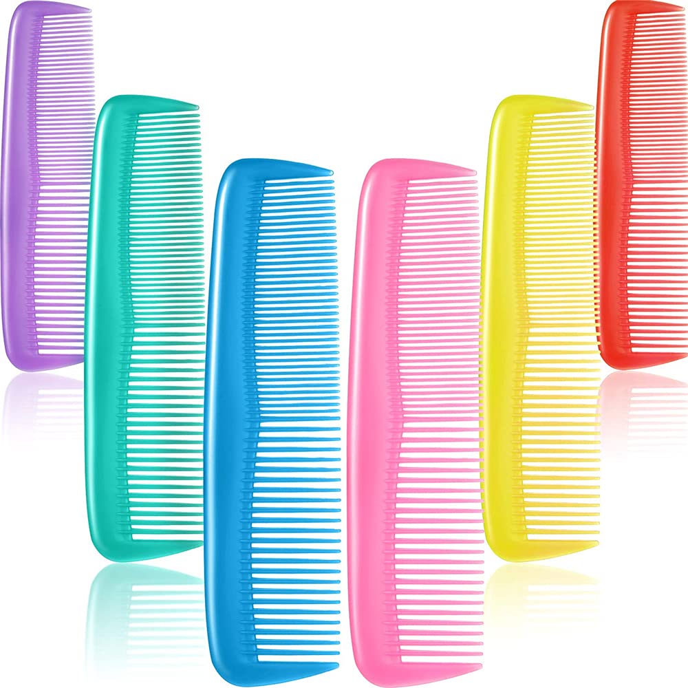 Colorful Hair Lice Combs, Hair Combs Set Two End Plastic Fine Tooth Comb Mini Small Row Comb Hair Combs for Women and Men, Colorful Coarse, Fine Dressing Comb (12 Pieces)