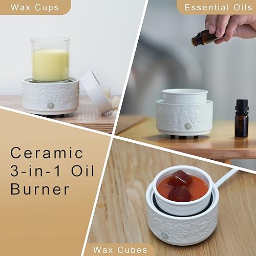 Miniatura 3 de ElusiaKa Calentador de cera derretida con temporizador  Calentador eléctrico de cera de velas 3 en 1  Calentadores de fragancia de quemador de cera