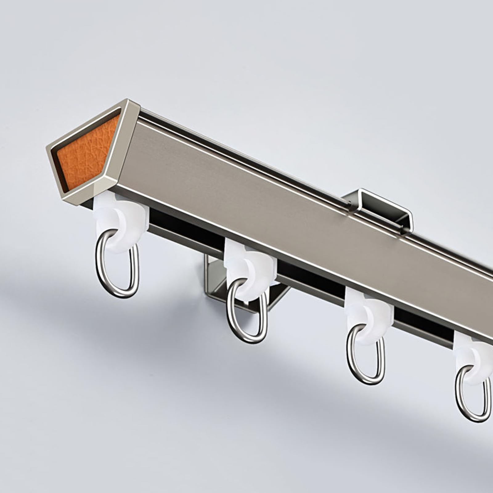 Vorhangschienen Zur Decken- Oder Wandmontage, Aluminium-Gardinenschiene, Vorhangstangensystem Mit Laufrolle Für Schlafzimmer Dusche Büro(Grey,6.6FT/200CM)