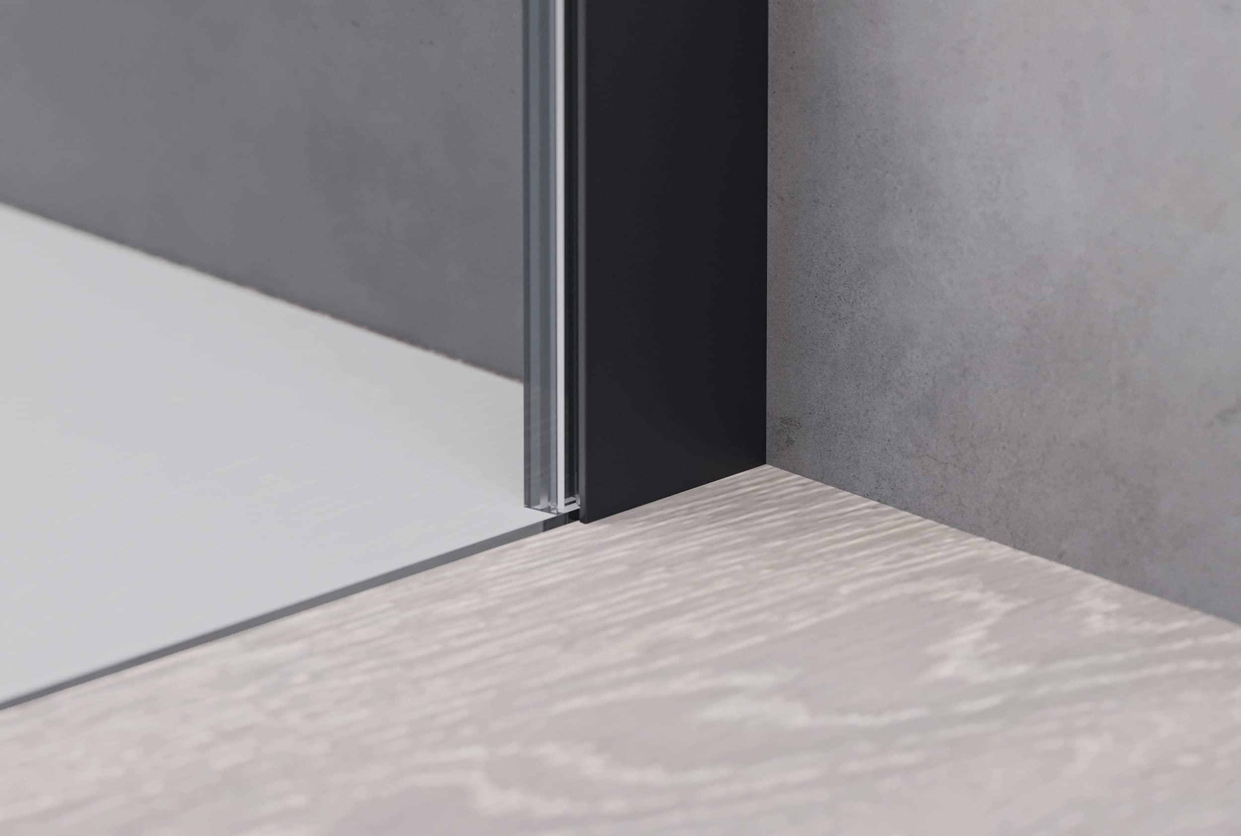 BERNSTEIN Cabina de duchacon puerta giratoria ducha de esquina NT606 FLEX - elemento de puerta de ducha x ancho: 80x140cm de vidrio transparente ESG de 6 mm - color del perfil negro mate