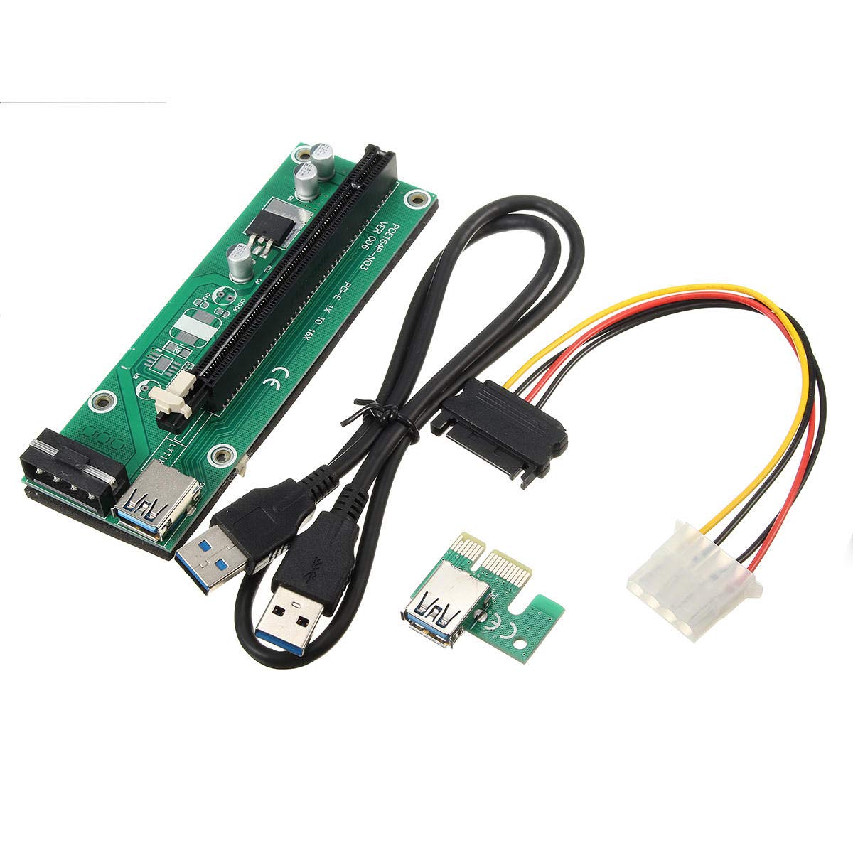 USB 3.0 PCI-E Evince 1x to16x Extension Cable Extender Riser Card Adapter SATA Cable suitable for laptop computer
