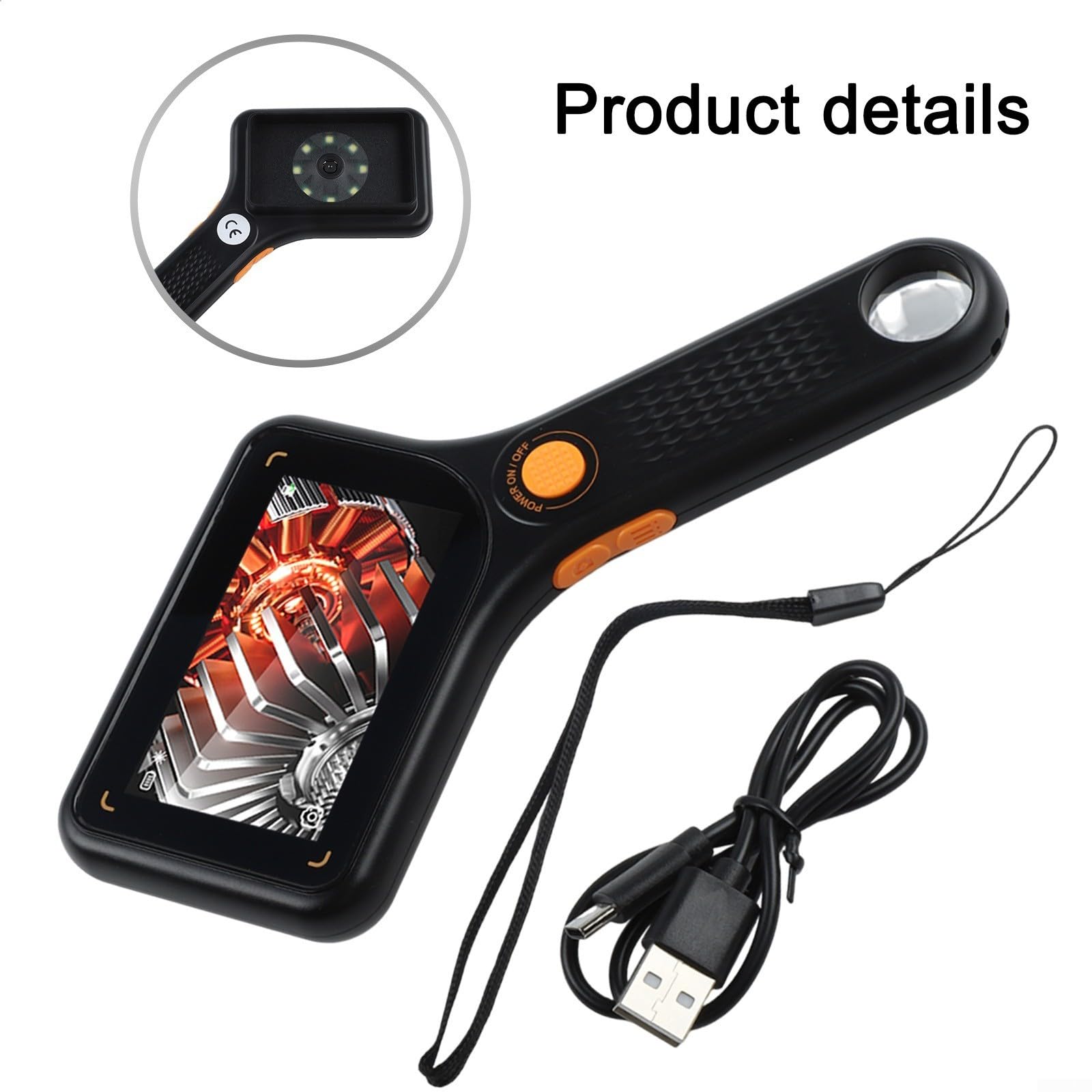 Microscopio digital de bolsillo 500X con pantalla IPS de 3 pulgadas y 8 luces LED para coleccionistas, lupa USB portátil para joyeros, inspección de tricomas