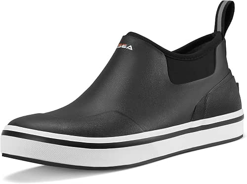 HISEA Men's Deck Boots Waterproof Ankle Rain Boots Neoprene Saltwater