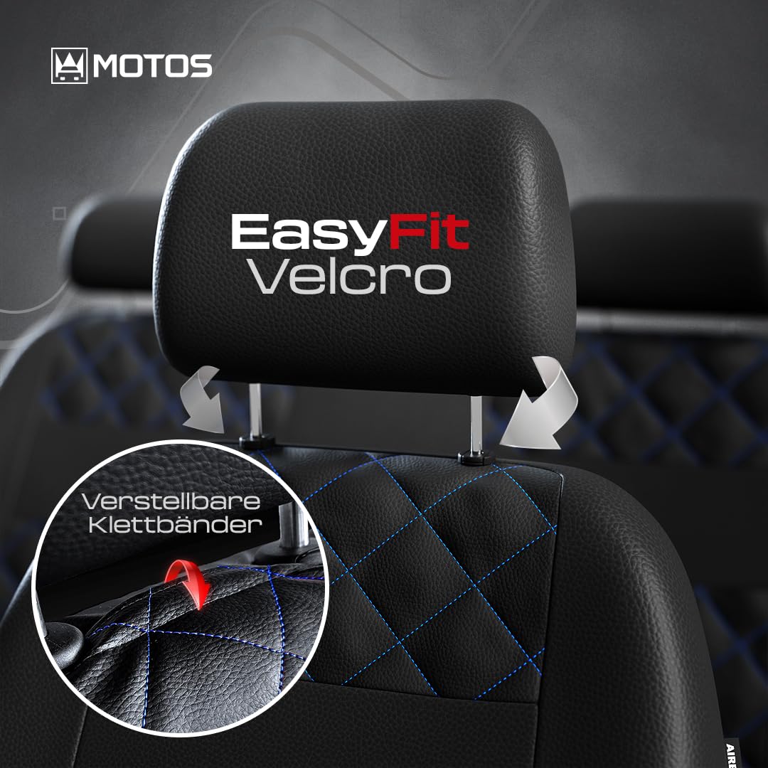 MOTOS Fundas universales para Asientos de Coche para Volkswagen Touareg Funda Asiento Coche Delantero con Sistema de Airbag Activo, Ajuste, Material de Tres Capas, Aspecto Elegante, Aplicació