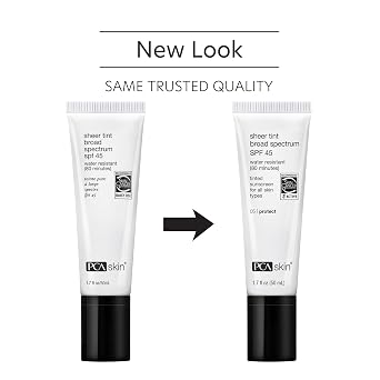 PCA SKIN Sheer Tint Broad Spectrum SPF 45 - Universally-Tinted Water-Resistant Hydrating Sunscreen for Use Alone or Under Foundation & Makeup (1.7 fl oz)