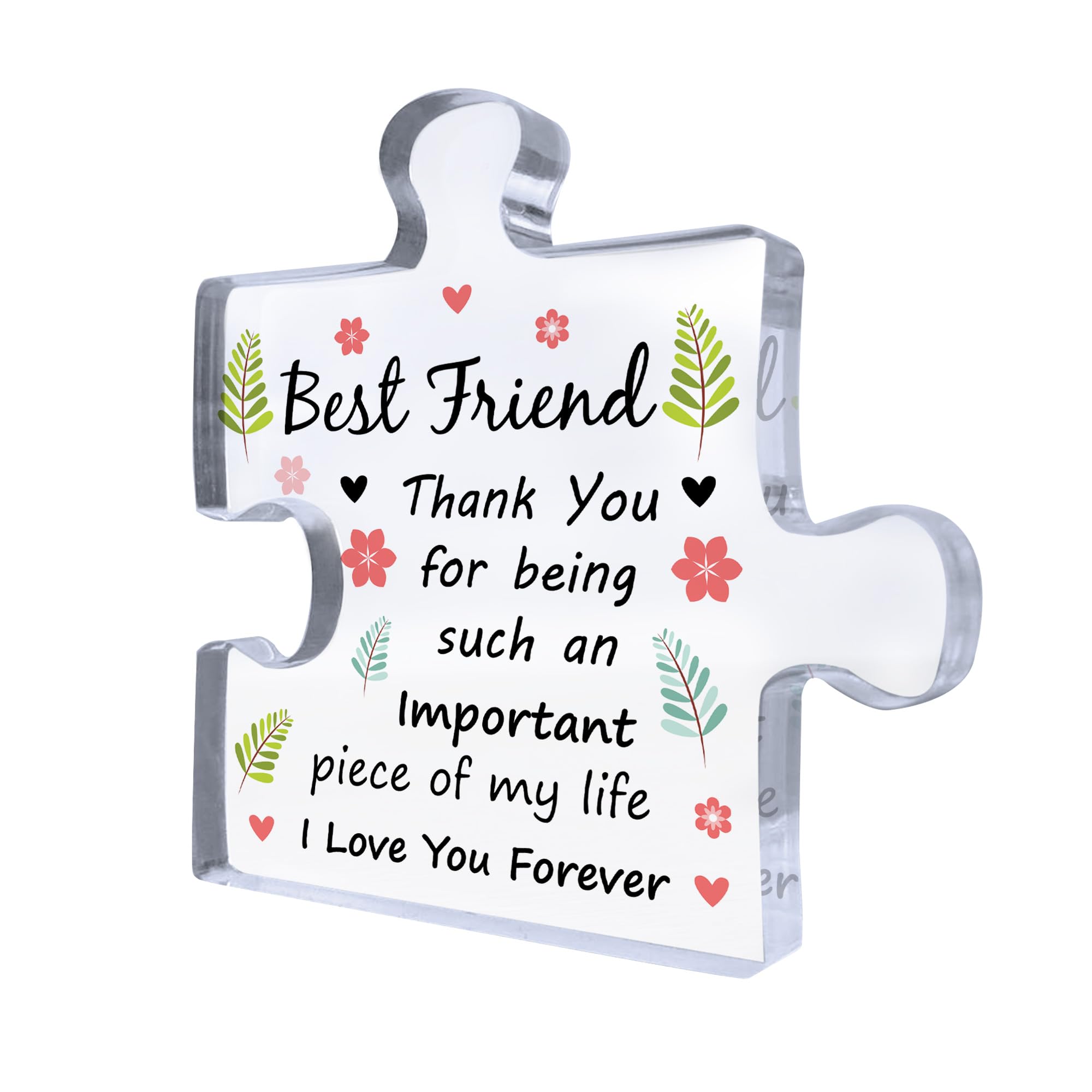 Red Ocean Best Friend Plaques Acrylic Puzzle Piece Friendship Gifts From Best Friend Birthday Gifts Best Friend Christmas Thank You Presents for Best Friend Friendship Sign Keepsake