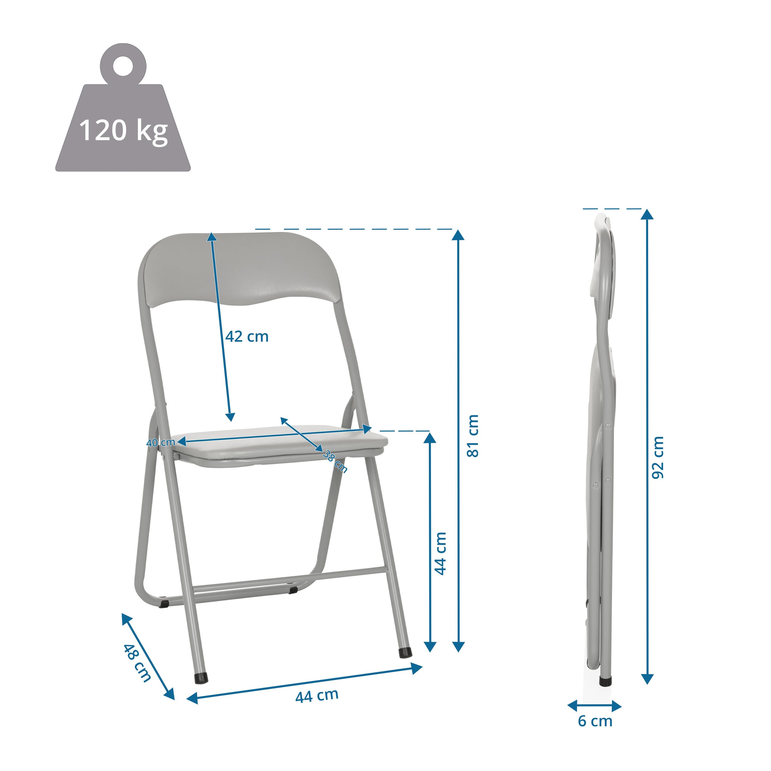 hjh OFFICE TUDELA Basic Klappstuhl gepolstert Besucherstuhl bis 120kg Grau