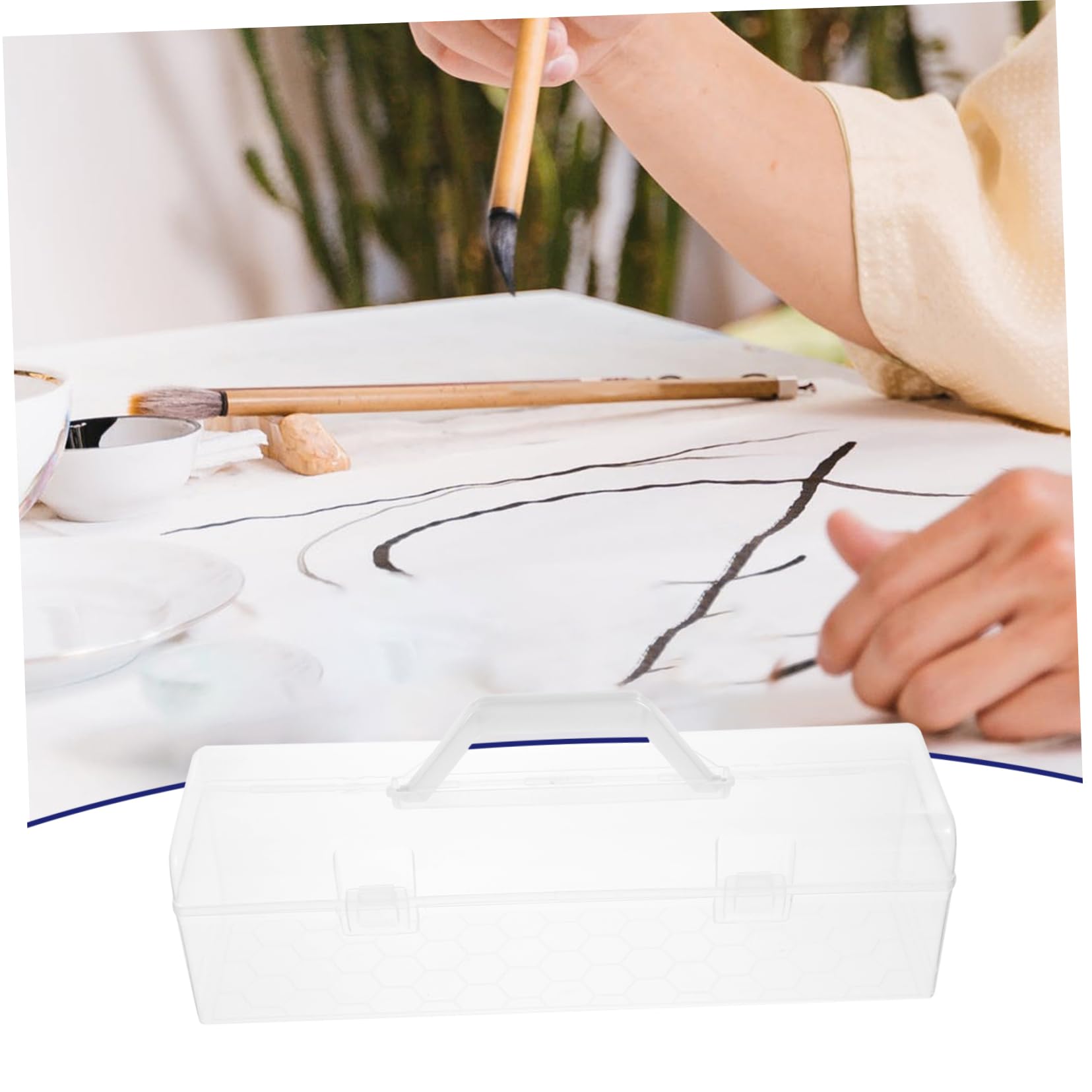 Homoyoyo Portable Storage Box Box Organizer Decorative Storage Craft Paint Organizer