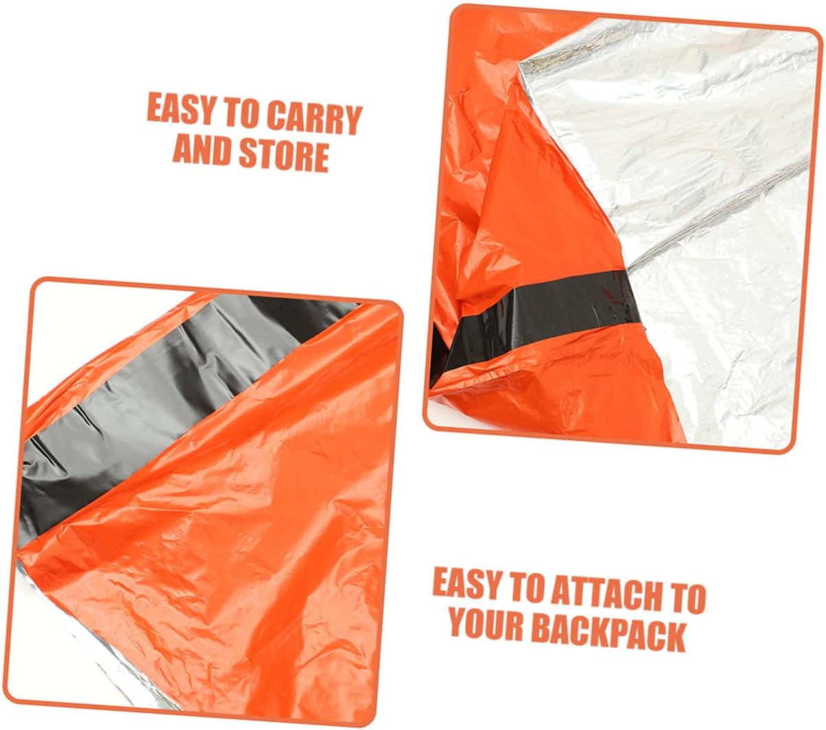 ARTIBETTER Emergency Pe Aluminum Film for Adults, Lightweight Waterproof Survival Bivy Sack with Drawstring Storage Bag, Portable Emergency Sleep Sack for Camping and Hiking