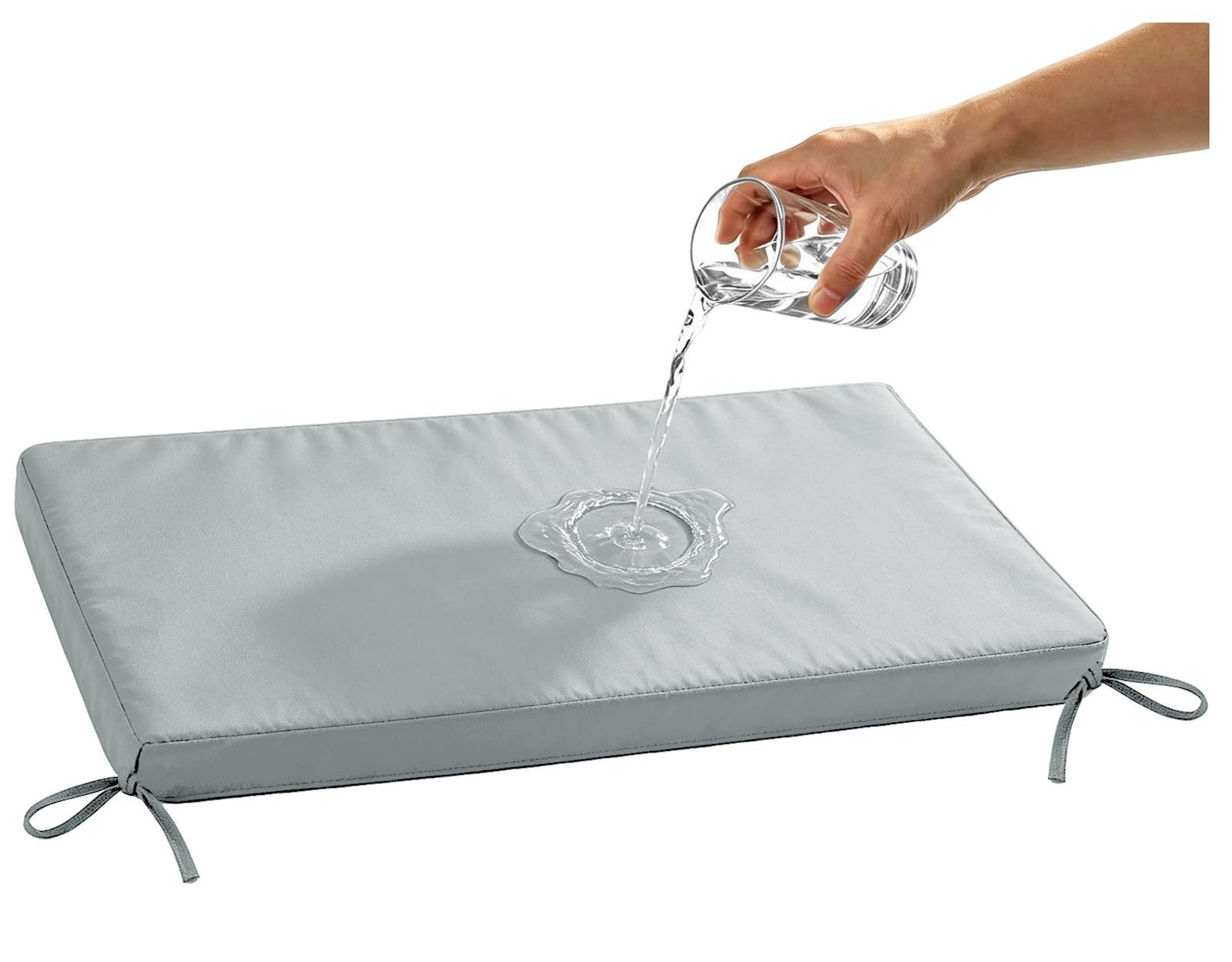 ILiemao 80% Waterproof Outdoor Patio Chair Cushions with Ties, Outdoor Bench Cushion Waterproof with Filling, Comfortable Cushion for Patio Porch Swing Garden Furniture(Grey Blue,120x50 cm 47x20 in)