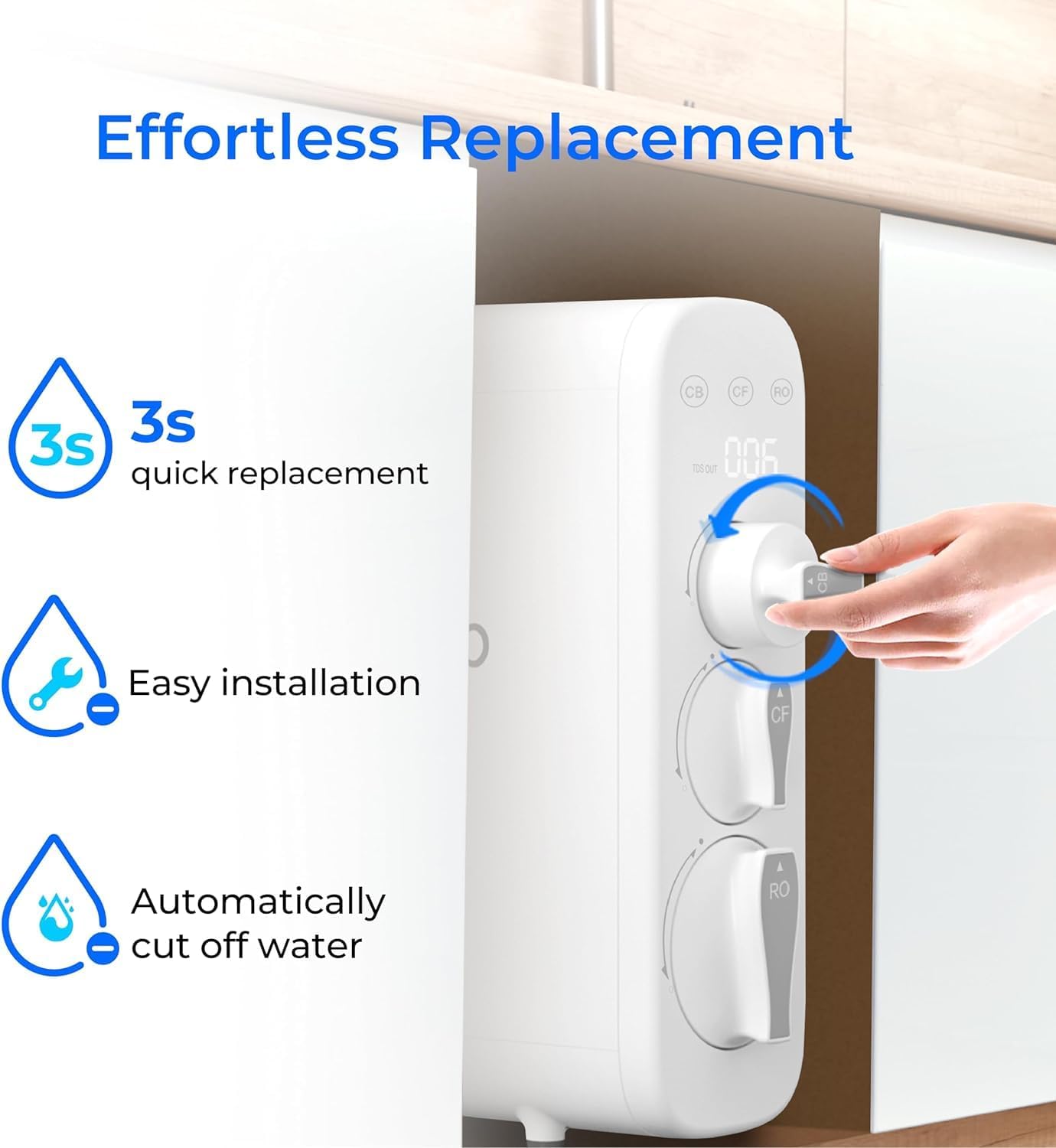 Waterdrop G3-CFCBRO Ersatzfilter für G3-W 400 GPD RO-System | NSF/ANSI 53 & 372-Zertifiziert, Set mit je 1 G3-N1CF-, G3-N3CB- und G3-N2RO-Filter, Nicht für G3P600- und G3P800-RO-Systeme