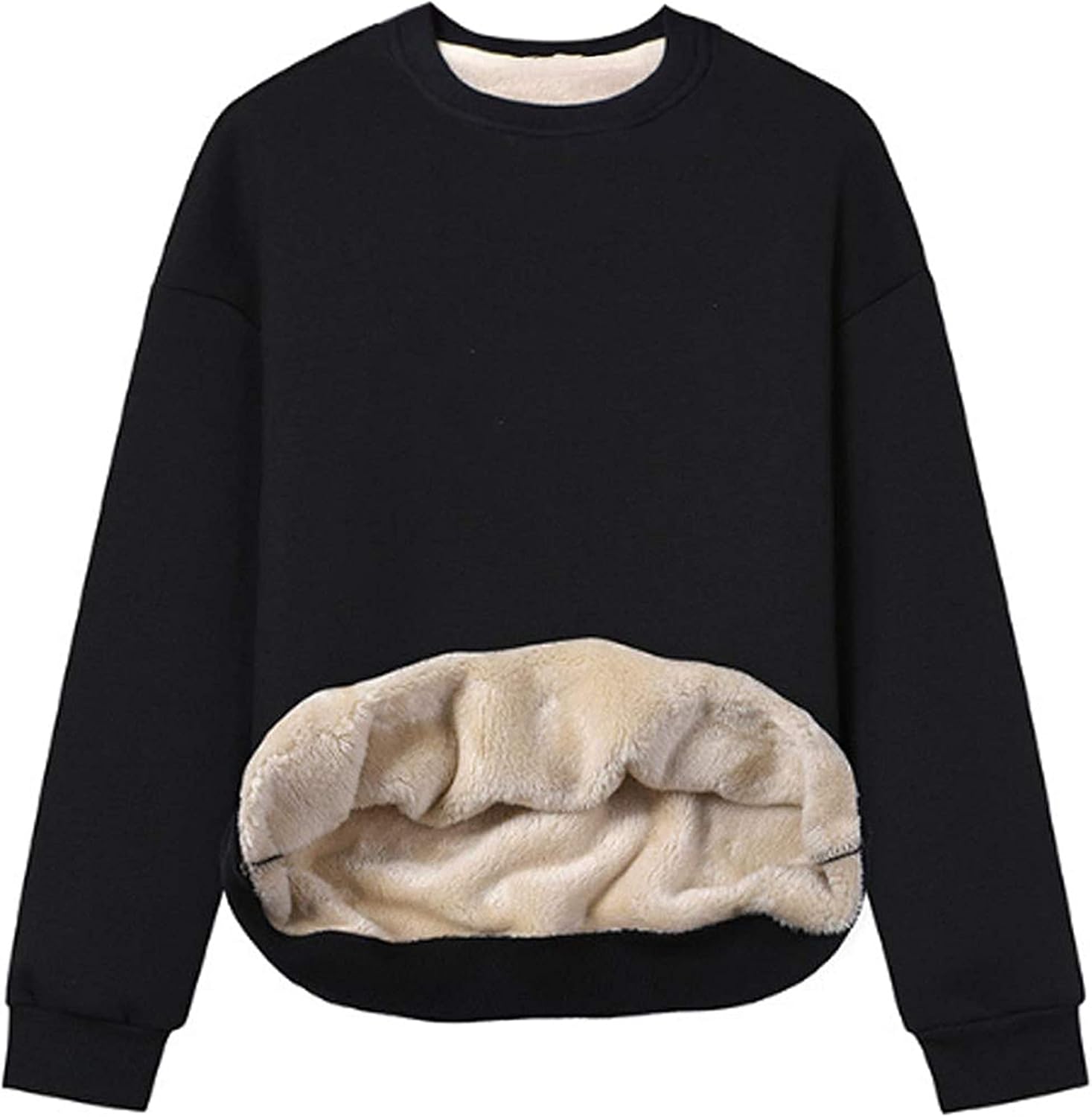 Yeokou Womens Winter Crewneck Sweatshirt Sherpa Fleece Warm Heavyweight Pullovers