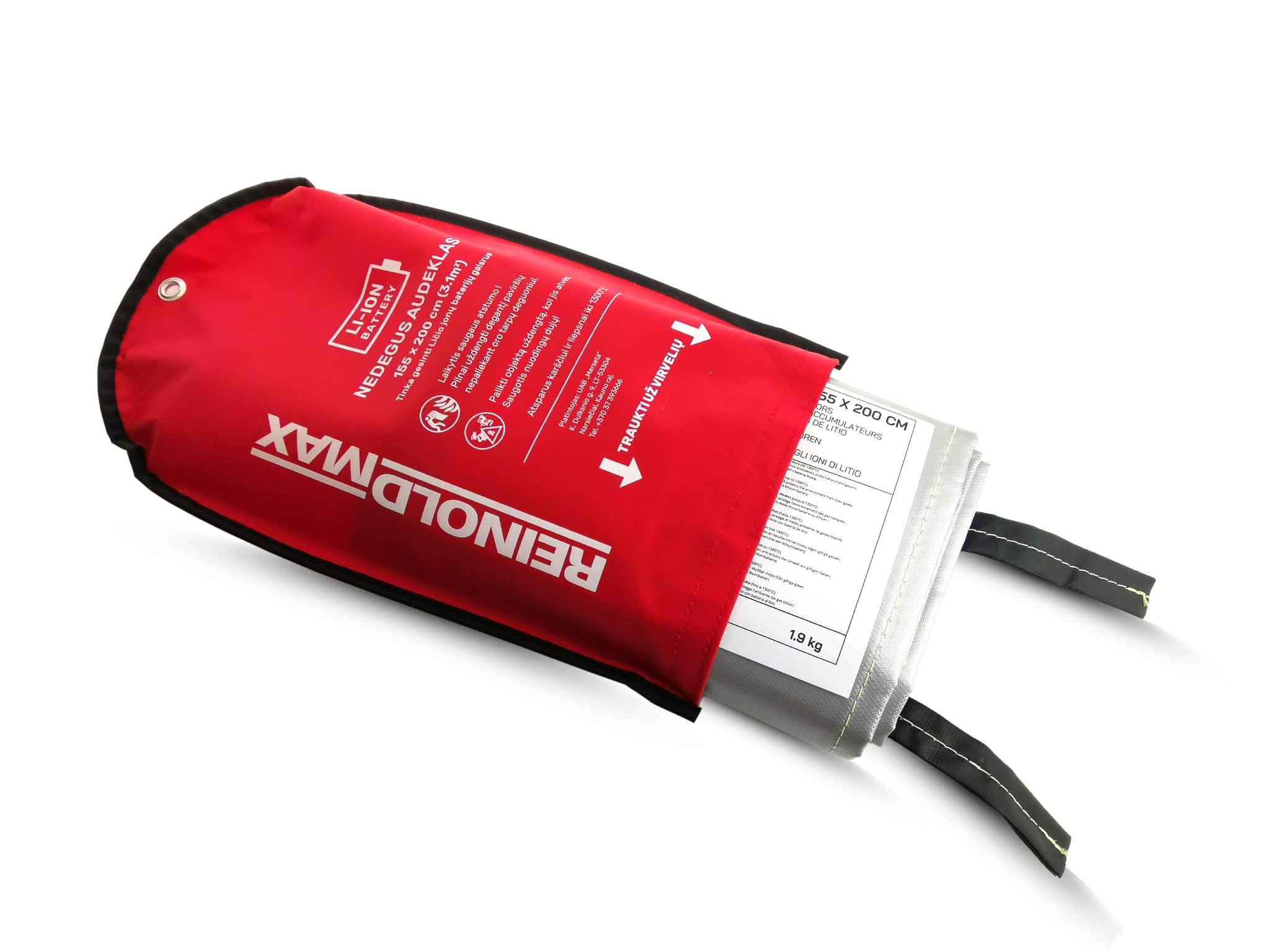 Couverture Anti Feu électrique [155 x 200 cm] | Couverture Anti feu Incendie Contre Les Feux de Graisse | Batteries au Lithium et de Voiture | Fire Blanket, Couvertures Anti-feu
