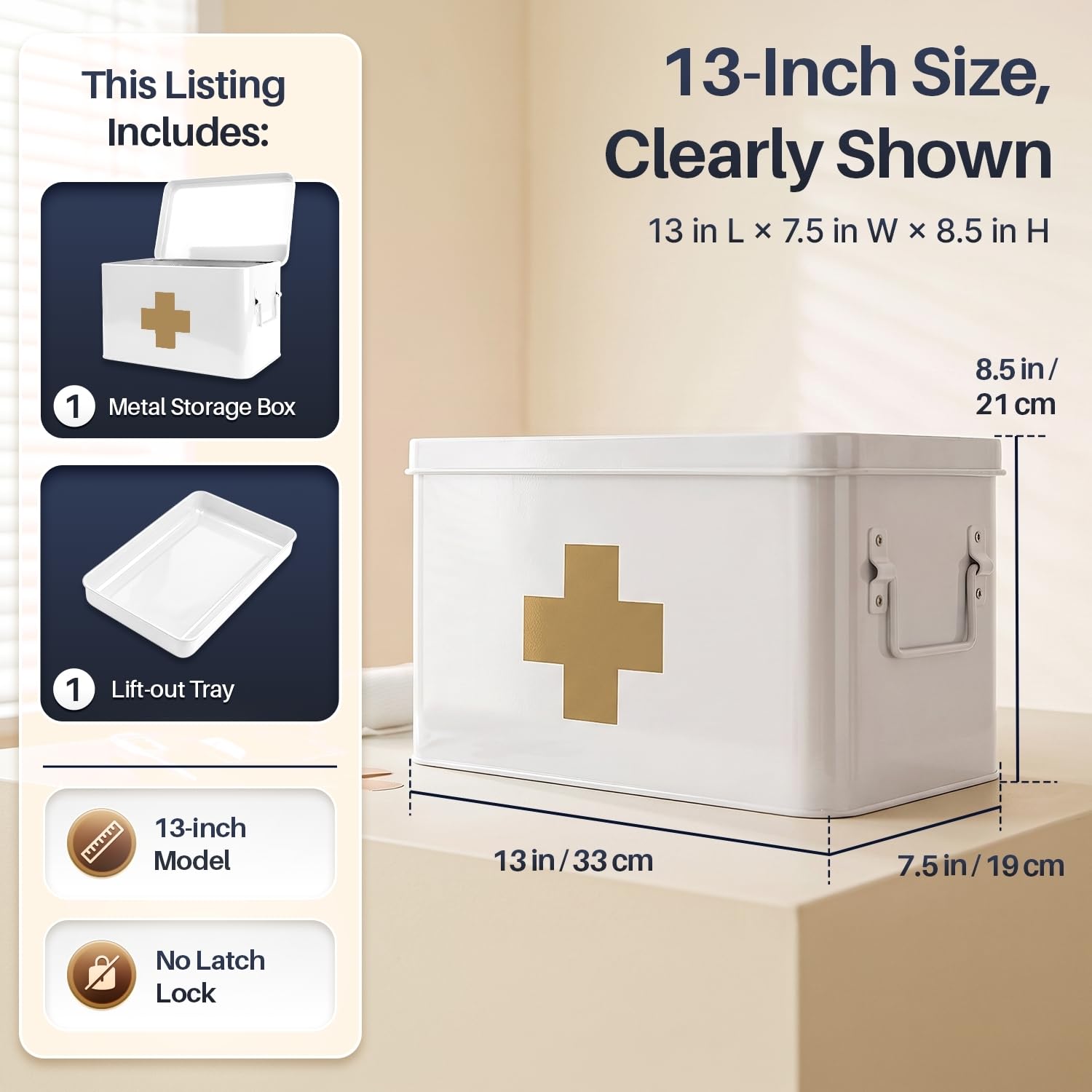 Amazon.com: Flexzion Large Metal First Aid Box Empty, 13-Inch