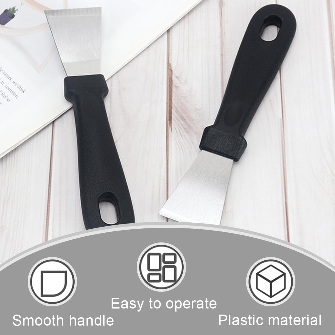 4 Raschietti Pulizia Forno E Cucina - Acciaio Inox Con Manico Antiscivolo, Per Grasso Ostinato - Foto 2