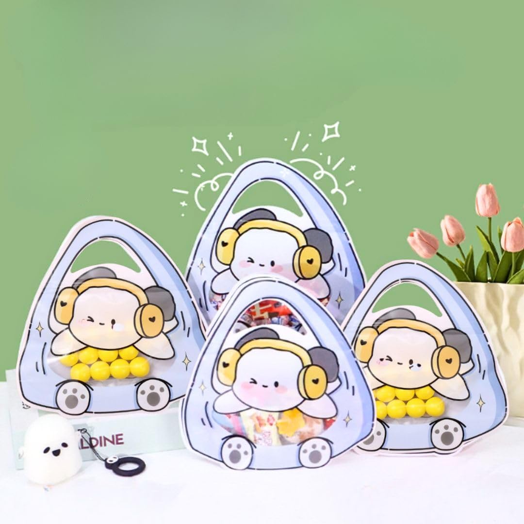SATYAM KRAFT 20 Pcs Korean style Cat Ziplock Goodie Hand Box for Gifting, Birthday Return Gifts, Party Favor, Cookie Pouches, Kids Treat , Chocolate and Dry Fruit Packing, Candy, Cute Storage Box for Festival, Baby Shower and Theme Party (Blue)-image-7