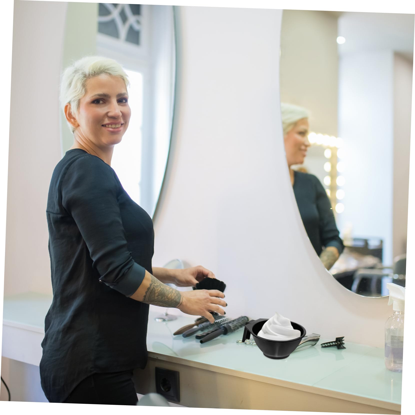 BESTYASH 3 Sätze Farbcremeschale Farbe Mischen Klein Blau Groß Färben Von Schalen Spa Diy Haarfärbeschale Haarfärbemittel Zum Selbermachen Farbmischschüsseln Plastik Schwarz 5 Stück * 3