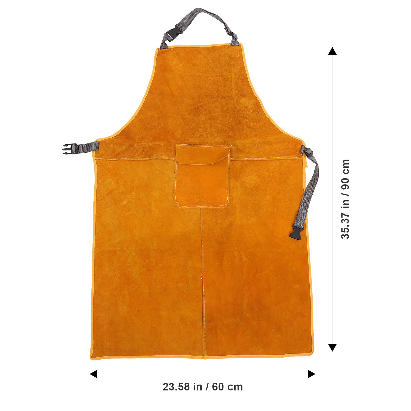 Yardenfun Delantal de Cuero para Soldar Resistente al Desgaste con Grandes Bolsillos y Tirantes Ajustables para Protección en Taller de Soldadura Color Aleatorio