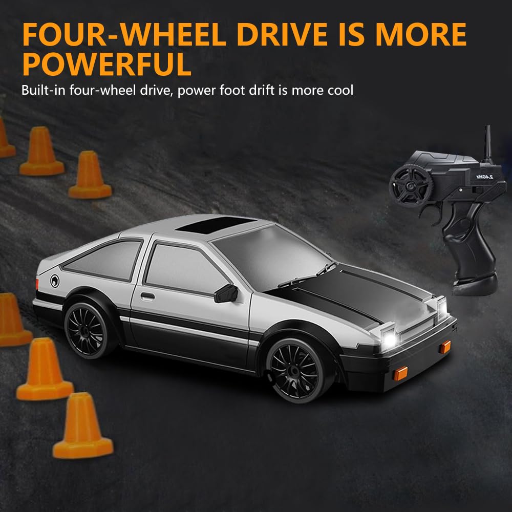JONRRYIN Macchina Telecomandata Drift, 1:16 RC Drift Car, Auto Telecomandata, Macchina Telecomandata con Luce LED, 23km/h, Auto Giocattolo per Bambini di 3 Anni (Pro - Gyroscope