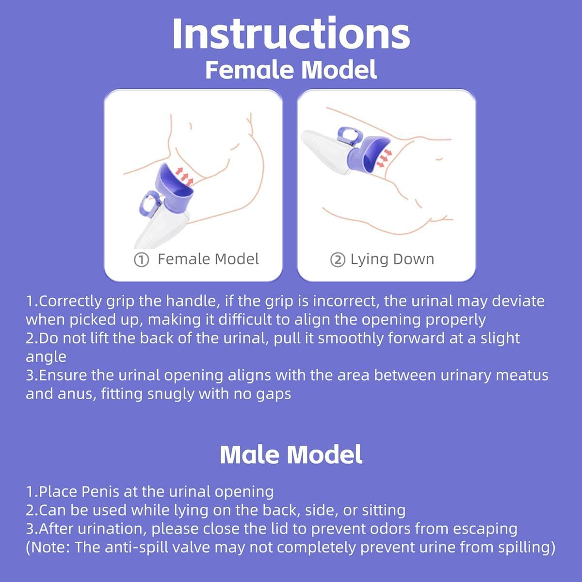 Male Urinal Bottles with Spill Proof - Portable Ergonomic Urine Container for Men, 24 Oz Travel Pee Jug with Hose for Elderly Males, External Urine Collection Mobility & Daily Living Aids