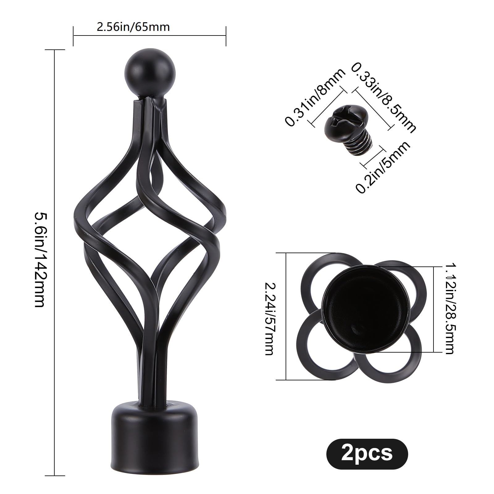 30pcs Anneaux à Rideaux Métalliques, Anneaux Rideaux Avec Pince Antirouille Anneaux Pour Tringle