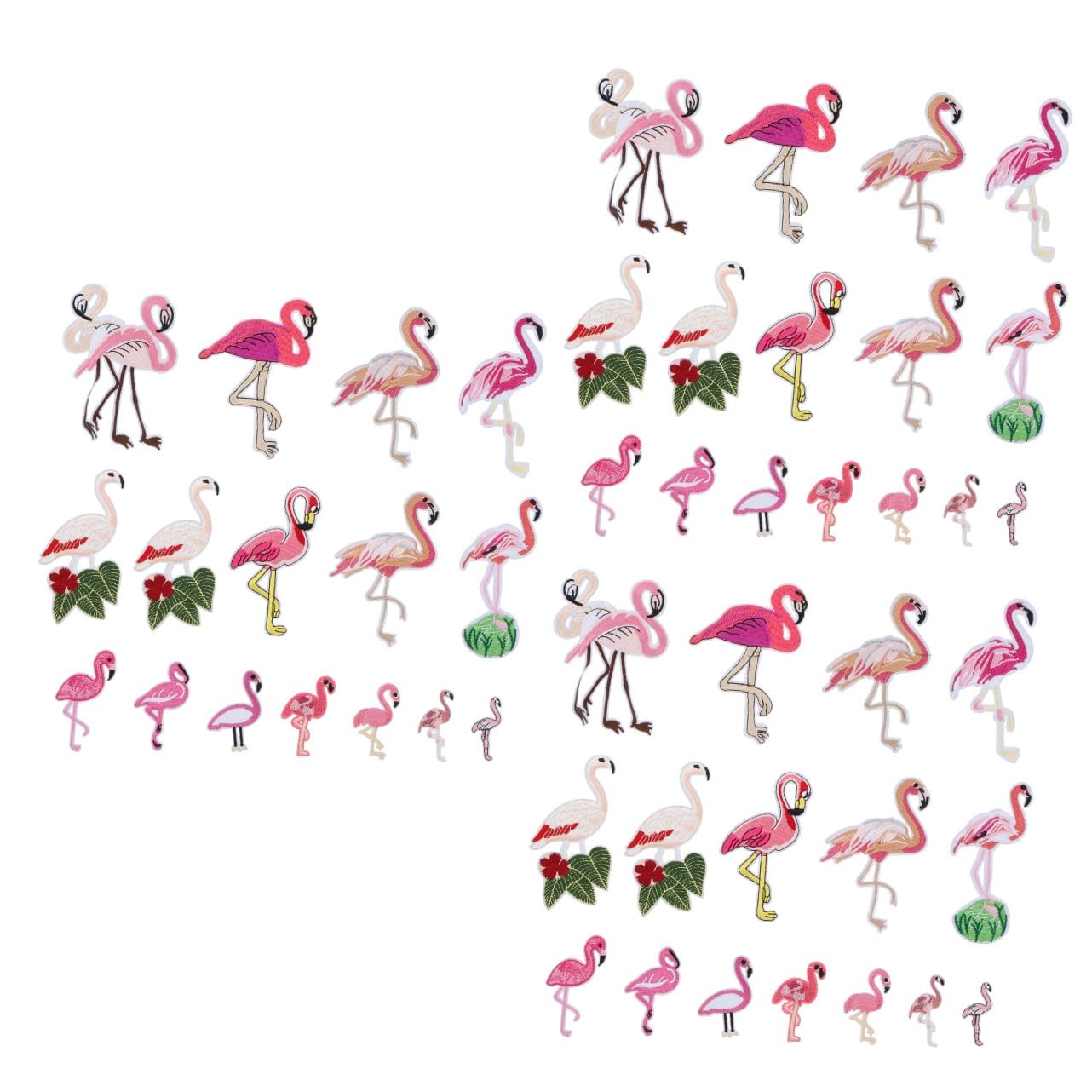 SHINEOFI 48stücke Teiliges Set Gestickte Flamingo Patches Aufnähen Und Aufbügeln Dekorative Applikationen Für Kleidung Taschen Und Handwerksprojekte Um Ihren Persönlichen Stil