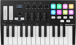 25-Key USB MIDI Keyboard Controller With 8 RGB Backlit Trigger Pads 4 Control Knobs 4 Sliders Electronic Keyboard