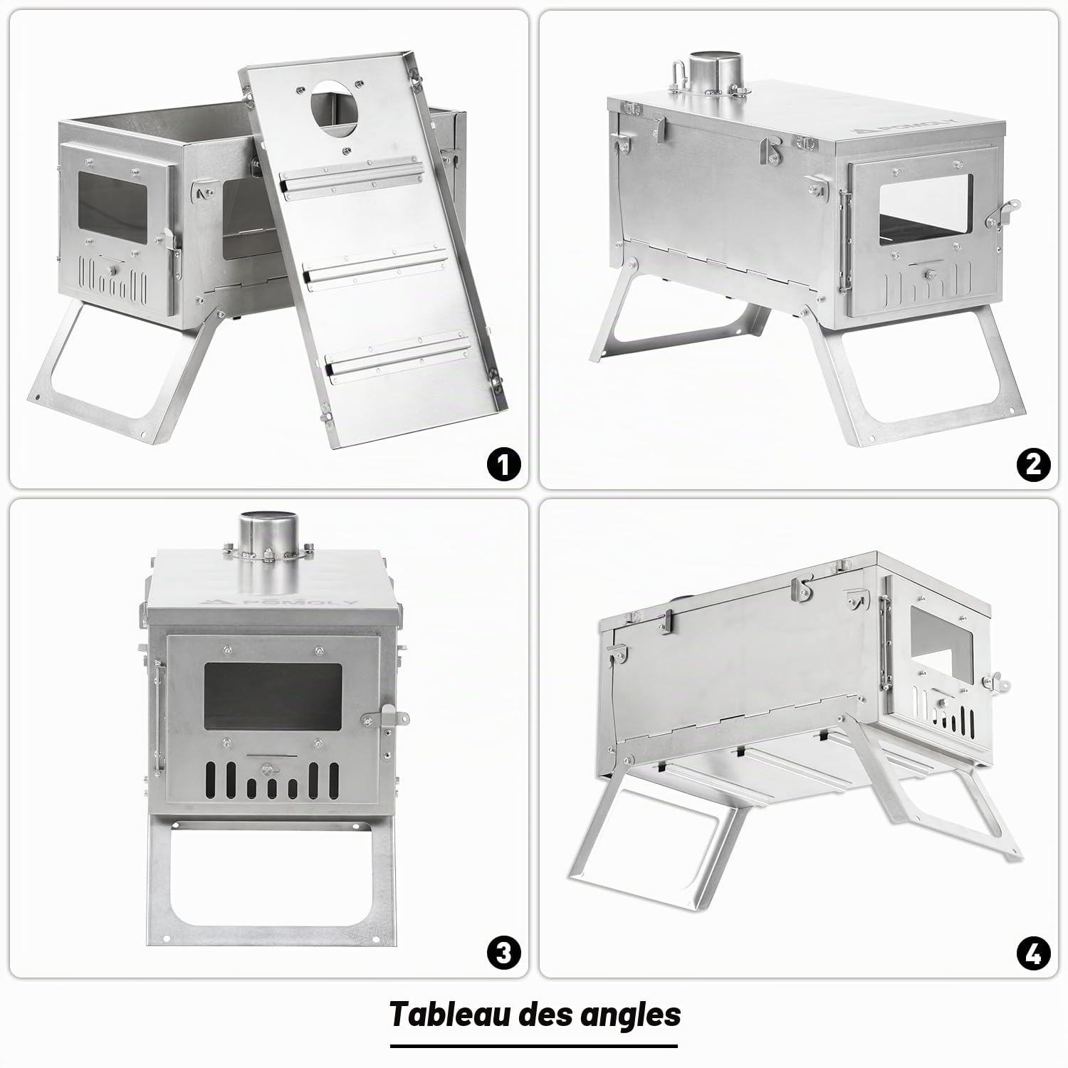 Ti-0.6 Réchaud Portable en Titane Pour Camping Extérieur (Tuyau de Cheminée 9.84ft/3m)